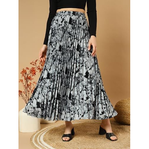Kzully Crepe Western Women's Skirts Grey