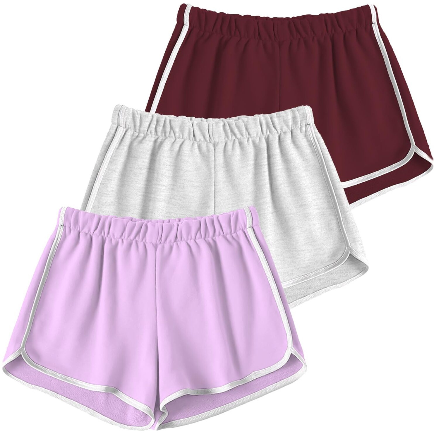 Kyda Kids Girls Cotton Printed Regular Fit Shorts For Summer - Multicolor (Pack Of 3)