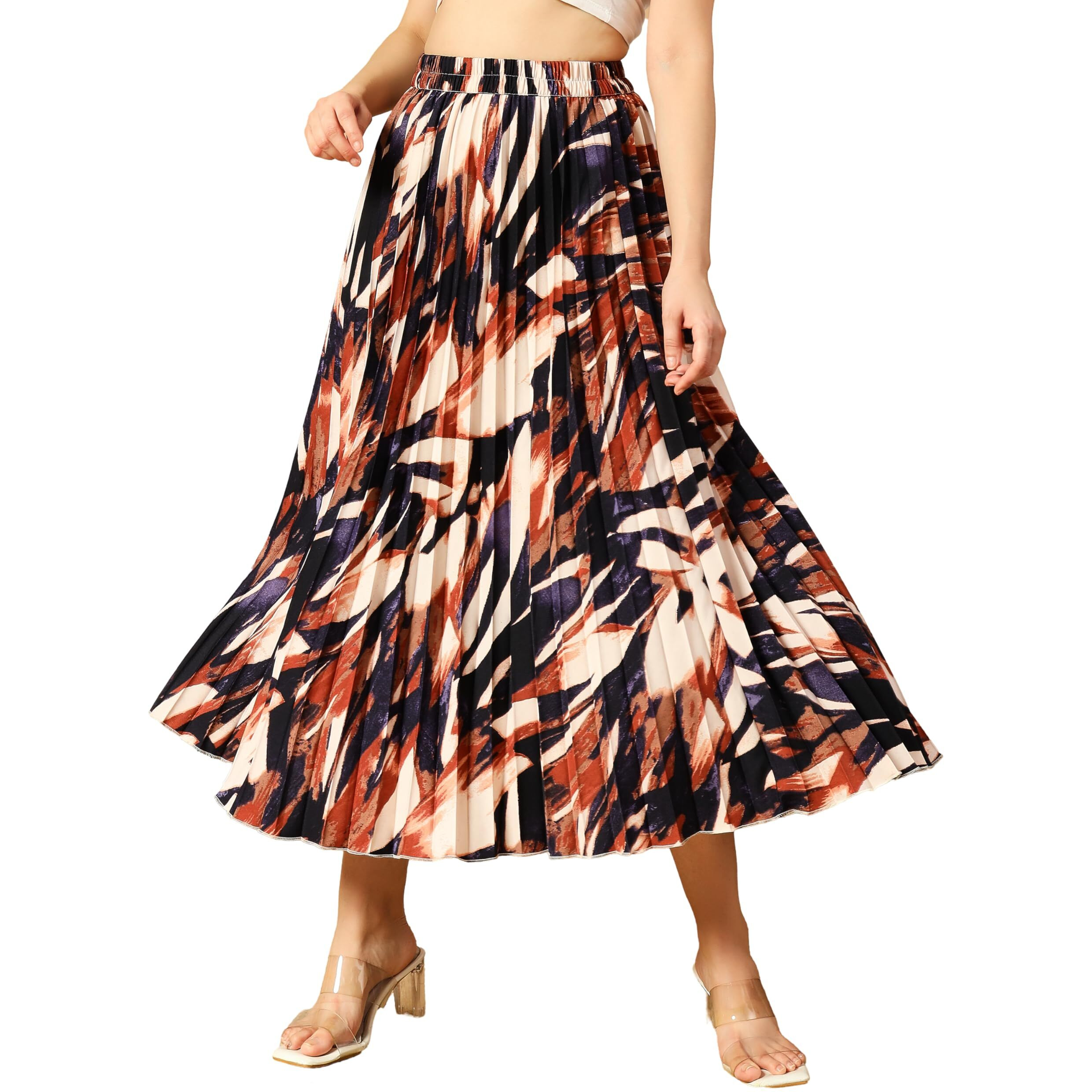 Kzully Crepe Western Skirt Purple