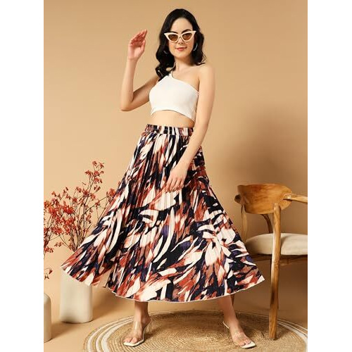 Kzully Crepe Western Skirt Purple