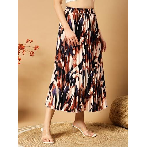 Kzully Crepe Western Skirt Purple