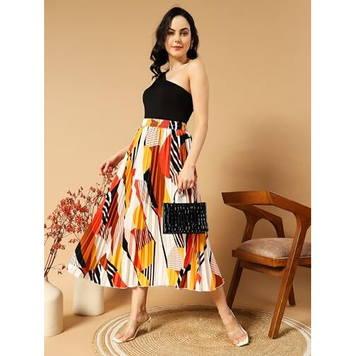 Kzully Crepe Western Skirt White