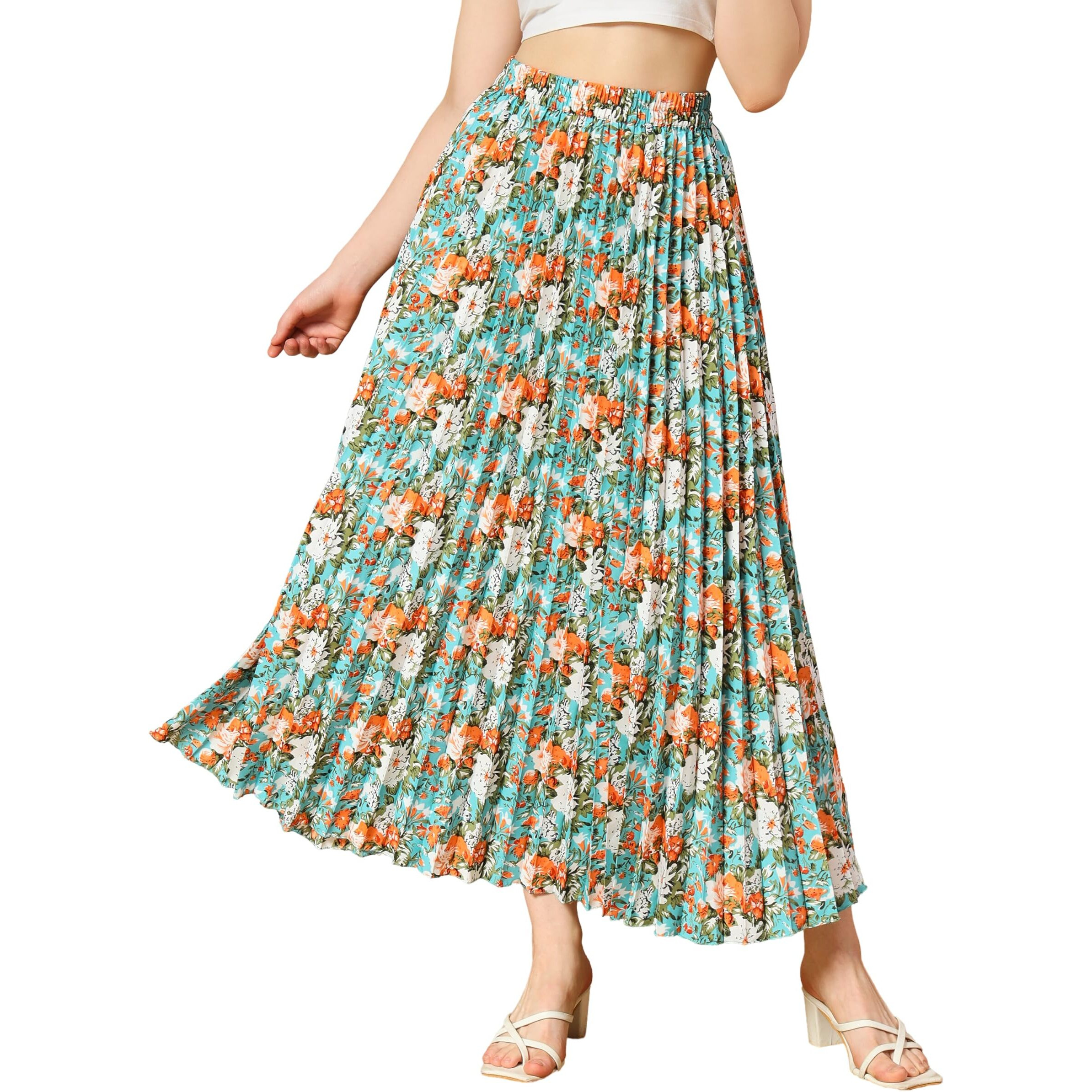 Kzully Crepe Western Skirt Blue