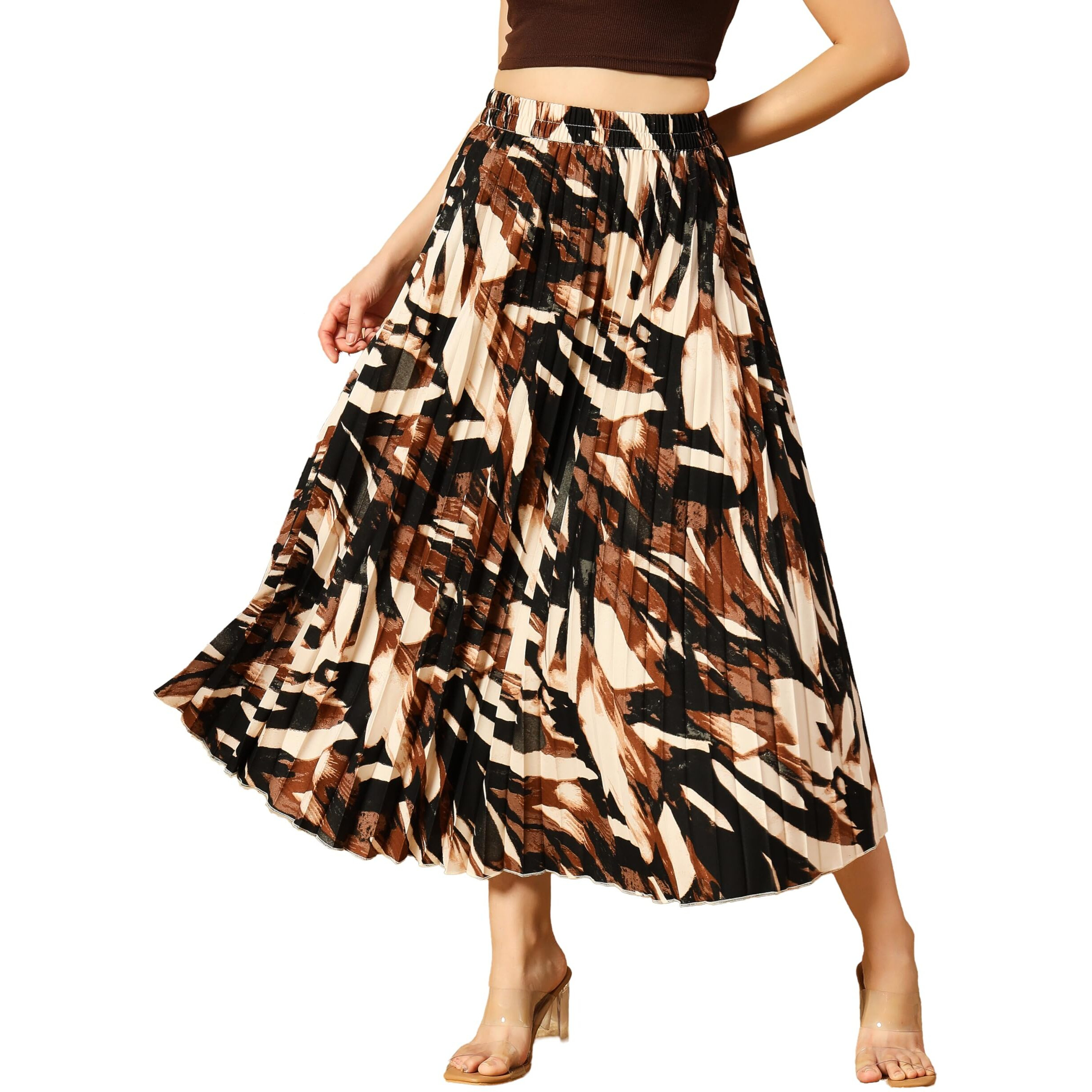 Kzully Crepe Western Skirt Dark Green