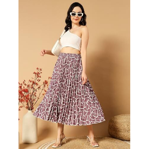 Kzully Crepe Western Skirt Purple