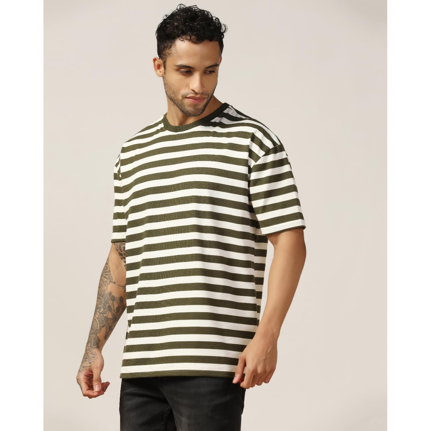 Leriya Fashion Mens T-Shirt | T Shirt For Men| Oversized T Shirt For Men| Loose Fit T Shirt For Men (Xx-Large, Green)