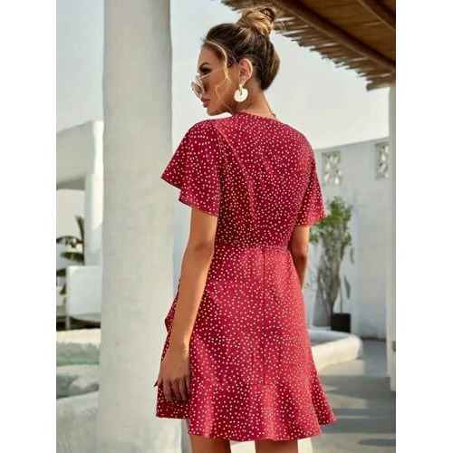 Leriya Fashion Rayon Above The Knee Western Dress For Women (Lf-W.Dress-Wd1259_Red