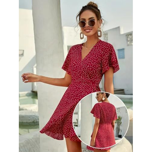 Leriya Fashion Rayon Above The Knee Western Dress For Women (Lf-W.Dress-Wd1259_Red