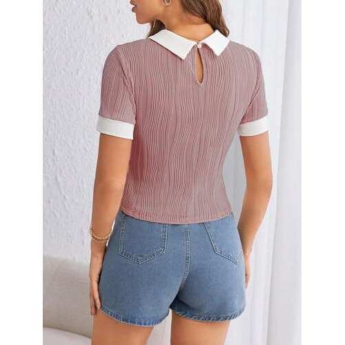 Leriya Fashion Regular Fit Tops For Jeans For Women | Korean Trendy Casual Top | Stylish Collared T-Shirt For Women | Oversized T-Shirt For Woman