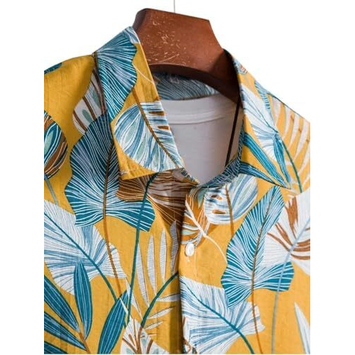 Leriya Fashion Mens Rayon Printed Co-Ord Set, Multicolour, Xl