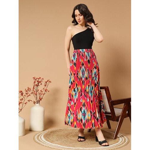 Kzully Crepe Western Skirt Pink