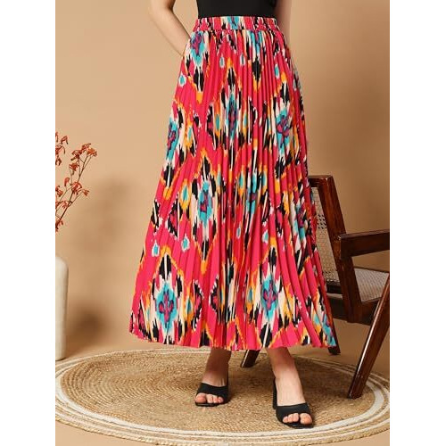 Kzully Crepe Western Skirt Pink