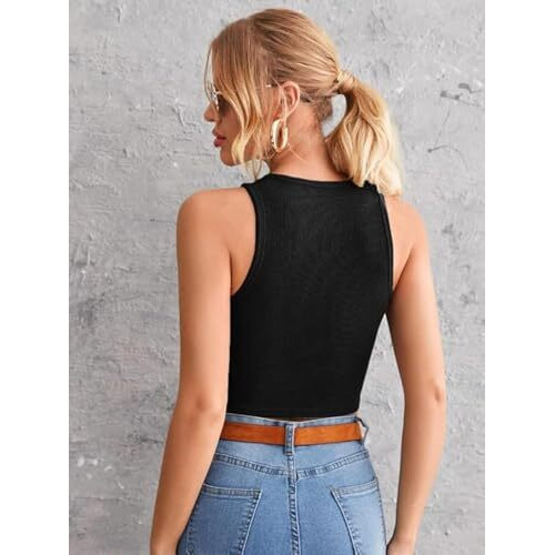 Leriya Fashion Women's & Girls' Solid Asymmetrical Round Neck Cotton & Rayon Crop Top (Medium, Black)