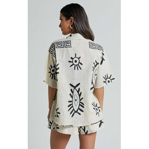 Leriya Fashion Women Rayon Printed Co Ord Set | Coords Stylish | Pajama Set For | Shorts Set (Lf-W2273&Sh304-S-Black)