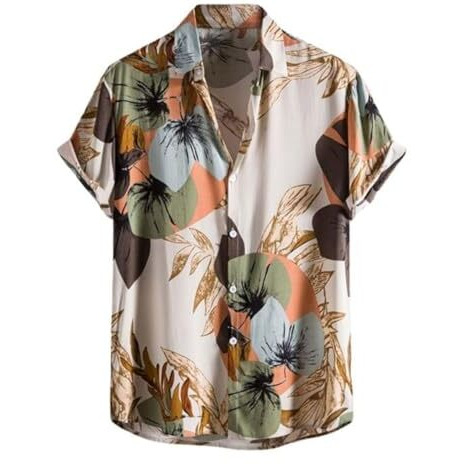 Leriya Fashion Shirt For Men | Mens Casual | Man Stylish | Printed | Men's Regular Fit | Formal | Man's Solid Slim Fit | Short Sleeve | Trendy | Summer-Button Down (Available In Plus Size And Combo Pack Of 2)