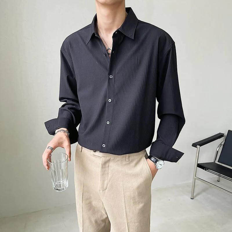 Leriya Fashion Shirt For Men | Shirt For Men Casual | Popcorn Shirt Men Full Sleeves (Small, Black)
