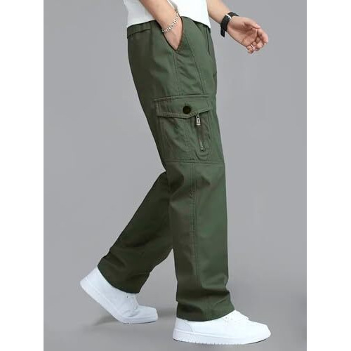Lymio Men Cargo || Men Cargo Pants || Men Cargo Pants Cotton || Cargos For Men (Cargo-119-Green-Xl)