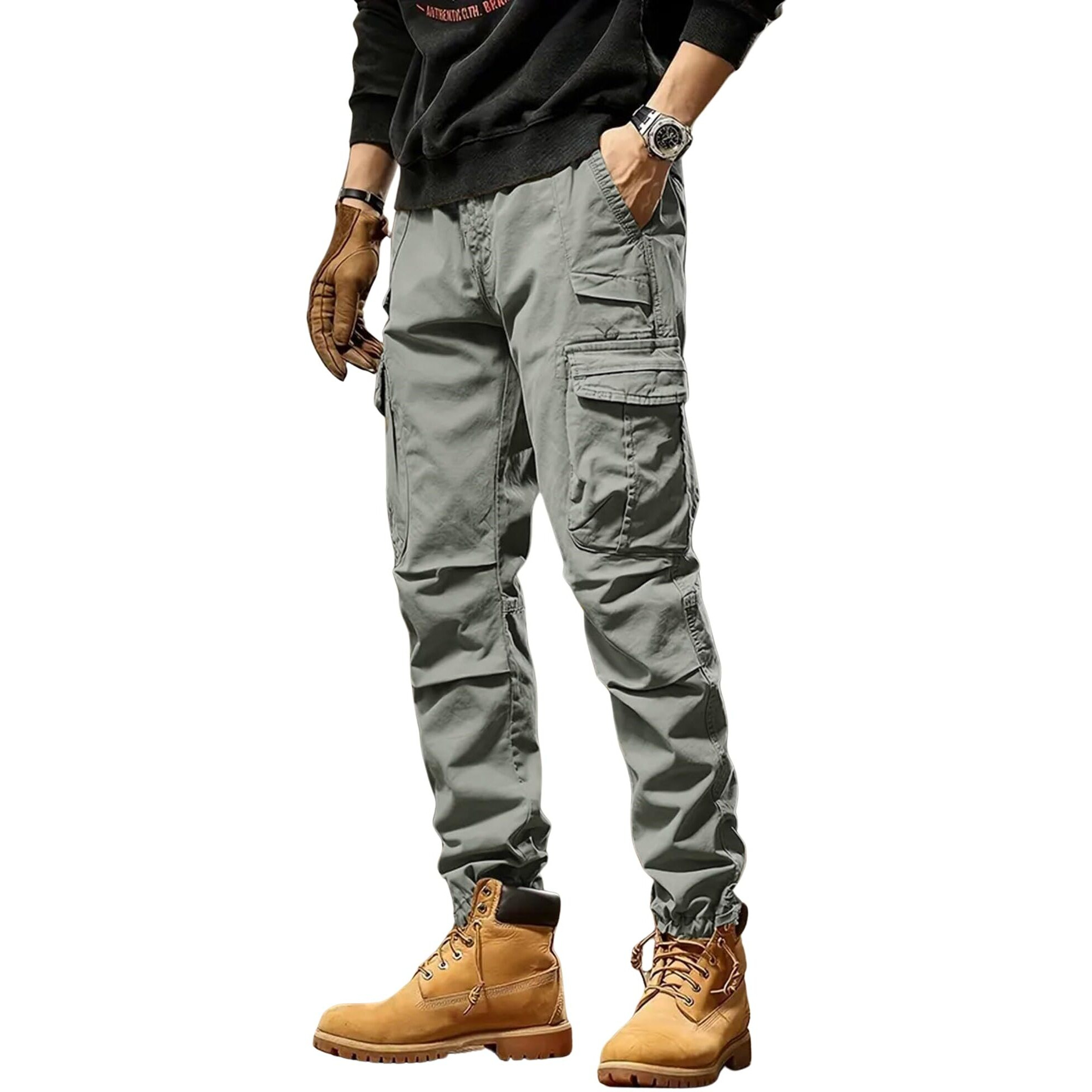 Lymio Cargo Pants For Men|| Cotton Casual Cargo Pants For Men (Cargo-75-Grey-S)