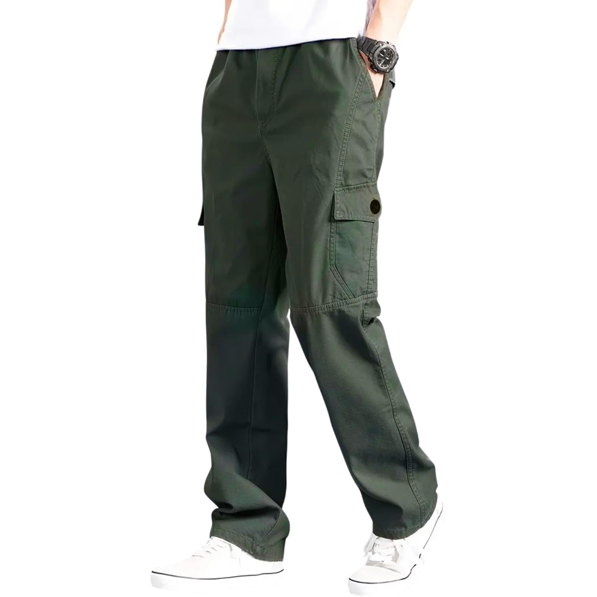 Lymio Men Cargo || Men Cargo Pants || Men Cargo Pants Cotton || Cargos For Men (Cargo-119-Green-2Xl)