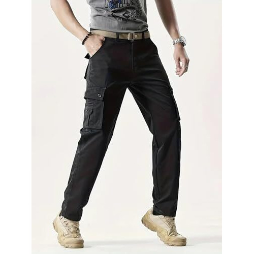 Lymio Cargo Pants For Men|| Cotton Casual Cargo Pants For Men (Cargo-94-Black-Xl)