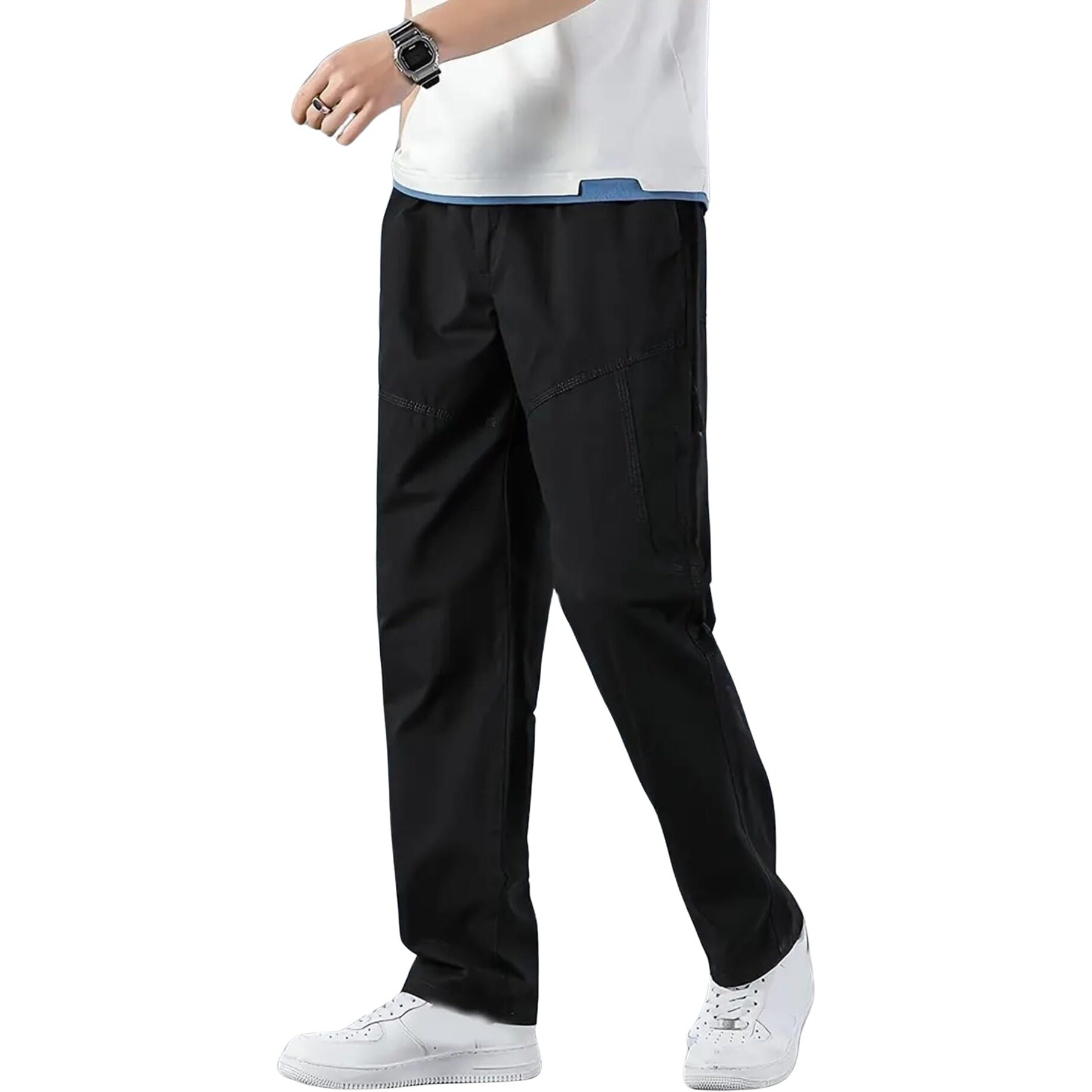 Lymio Men Cargo || Men Cargo Pants Cotton || Casual Cargos Pant (Cargo-64-Black-Xl)