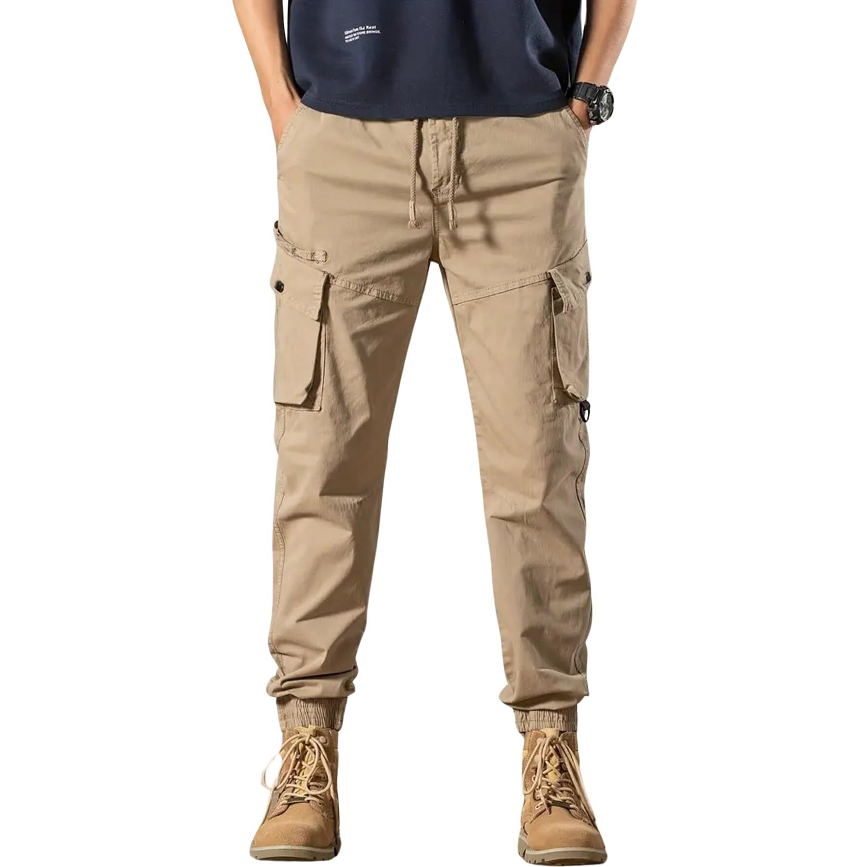 Lymio Casual Cotton Cargo Pants For Men (Cargo-61-Khakhi-2Xl)