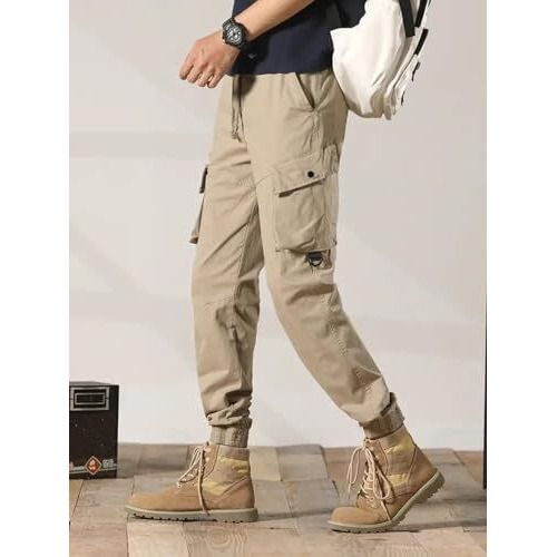 Lymio Casual Cotton Cargo Pants For Men (Cargo-61-Khakhi-2Xl)
