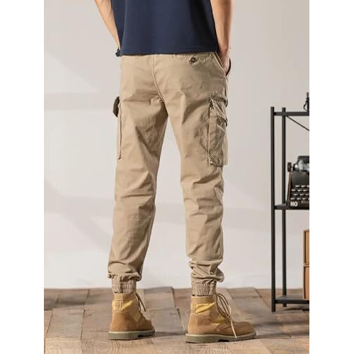 Lymio Casual Cotton Cargo Pants For Men (Cargo-61-Khakhi-2Xl)