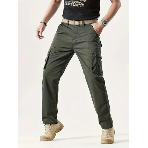 Lymio Cargo Pants For Men|| Cotton Casual Cargo Pants For Men (Cargo-96-Green-2Xl)