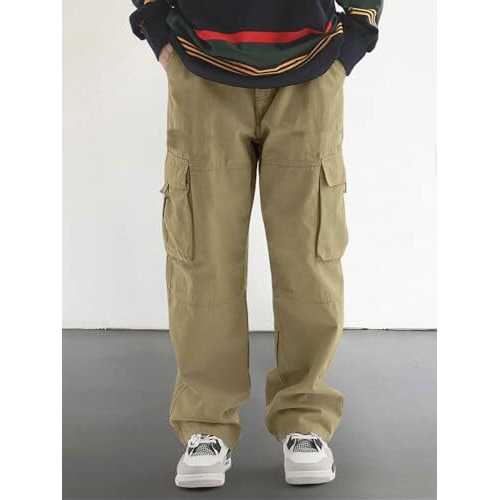 Lymio Casual Cotton Cargo Pants For Men (Cargo-53-Khakhi-2Xl)