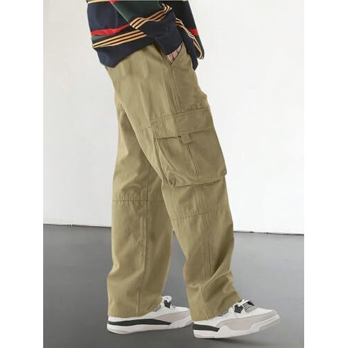 Lymio Casual Cotton Cargo Pants For Men (Cargo-53-Khakhi-2Xl)