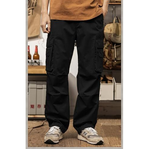 Lymio Cargo Pants For Men|| Cotton Cargo Pants For Men (Cargo-113-Black-4Xl)