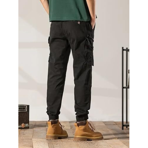 Lymio Casual Cotton Cargo Pants For Men (Cargo-59-Black-L)