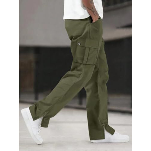 Lymio Men Cargo || Men Cargo Pants Cotton || Casual Cargos Pant (Cargo-32-Green-Xl)