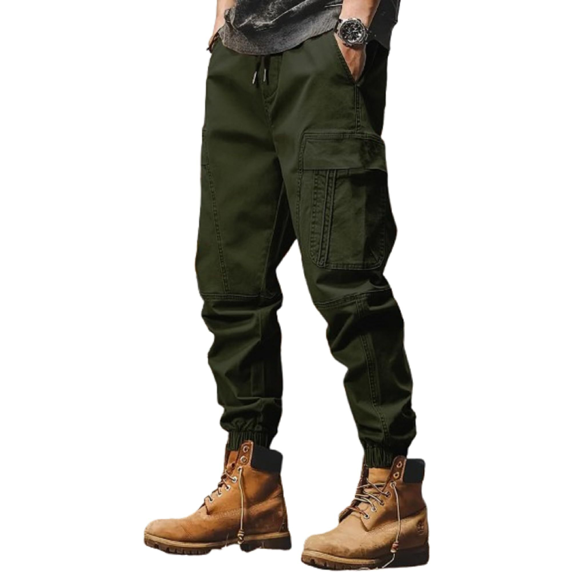 Lymio Men Cargo || Men Cargo Pants || Men Cargo Pants Cotton || Cargos For Men (Cargo-102-Green-Xl)