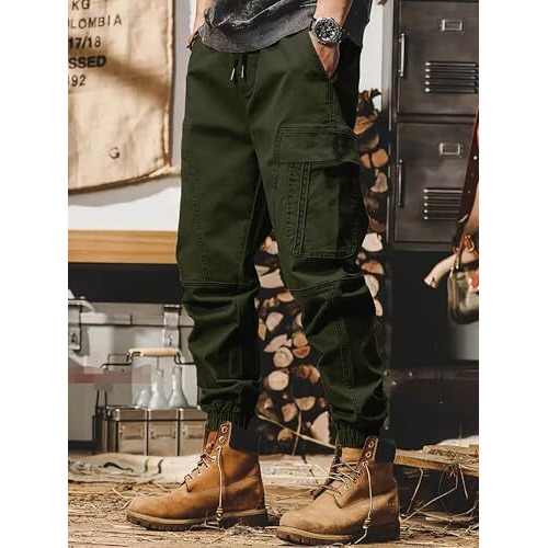 Lymio Men Cargo || Men Cargo Pants || Men Cargo Pants Cotton || Cargos For Men (Cargo-102-Green-Xl)