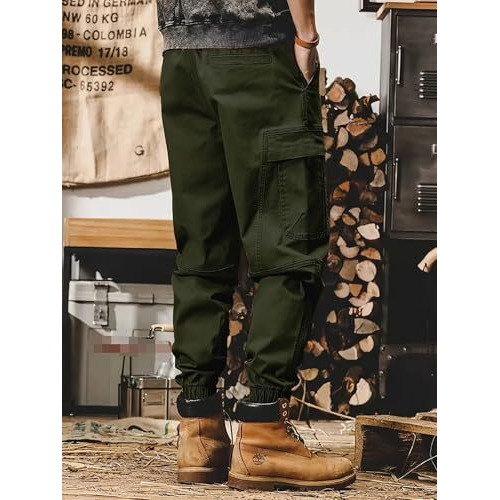Lymio Men Cargo || Men Cargo Pants || Men Cargo Pants Cotton || Cargos For Men (Cargo-102-Green-Xl)