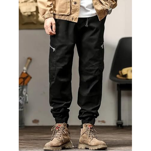 Lymio Cargo Pants For Men|| Cotton Cargo Pants For Men (Cargo-90-Black-4Xl)