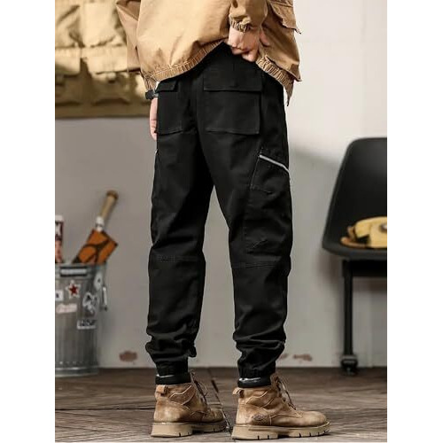 Lymio Cargo Pants For Men|| Cotton Cargo Pants For Men (Cargo-90-Black-4Xl)