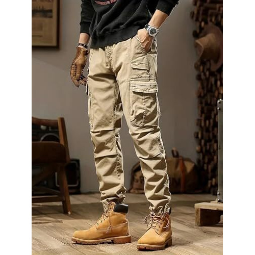 Lymio Cargo Pants For Men|| Cotton Casual Cargo Pants For Men (Cargo-76-Khakhi-S) Beige