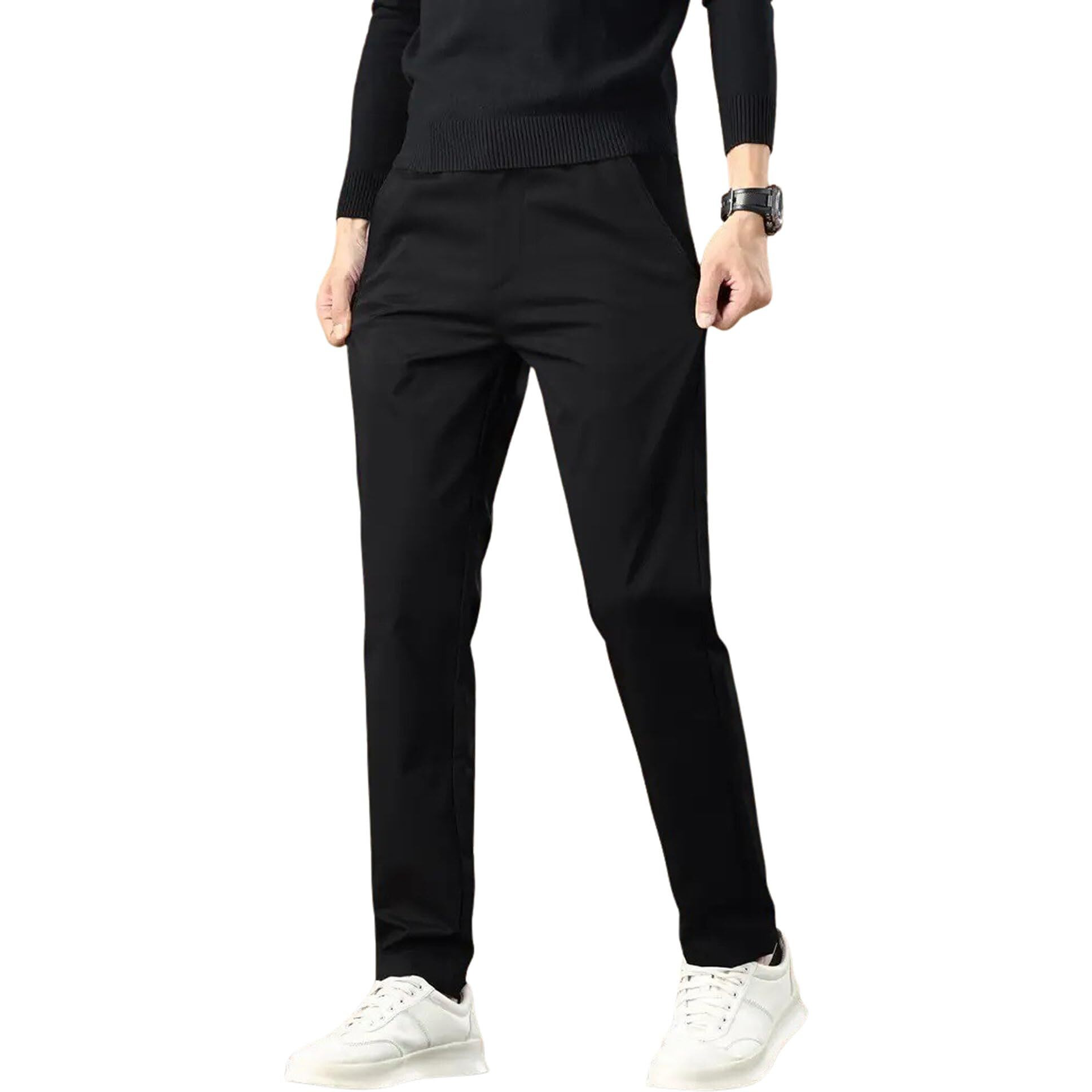 Lymio Men's Regular Fit Casual Trouser || Men's Regular Trouser || Men Trouser (Trouser-33-Black-2Xl)