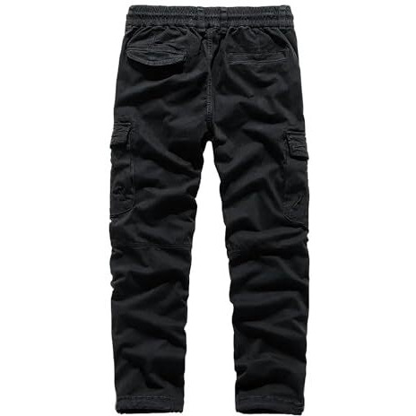 Lymio Cargo Pants For Men|| Cotton Casual Cargo Pants For Men (Cargo-74-Black-S)