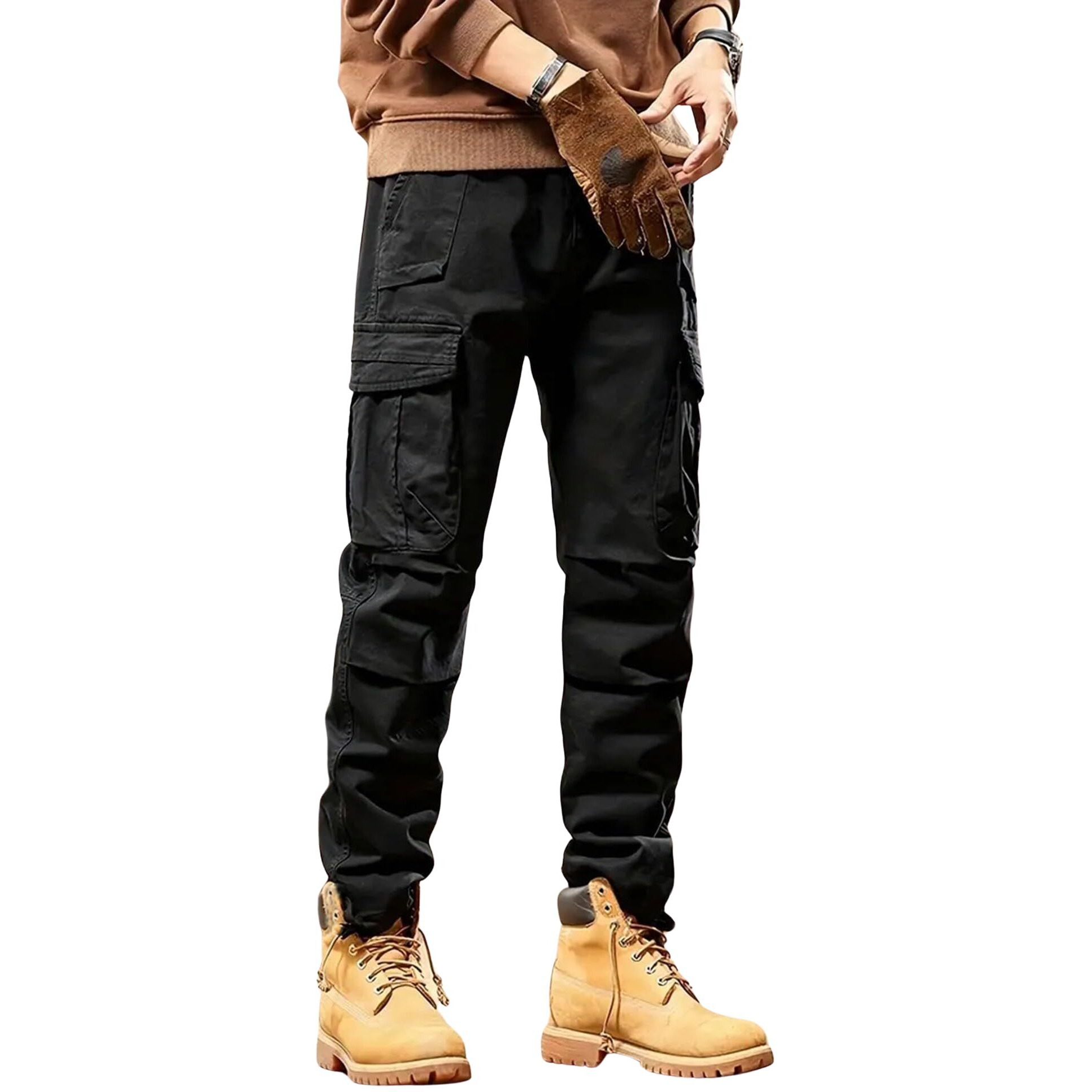 Lymio Cargo Pants For Men|| Cotton Casual Cargo Pants For Men (Cargo-74-Black-3Xl)