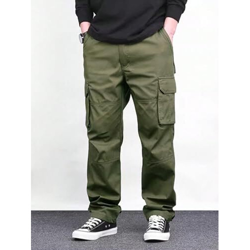 Lymio Men Cargo || Men Cargo Pants Cotton || Casual Cargos Pant (Cargo-49-Green-3Xl)