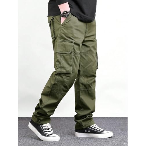 Lymio Men Cargo || Men Cargo Pants Cotton || Casual Cargos Pant (Cargo-49-Green-3Xl)