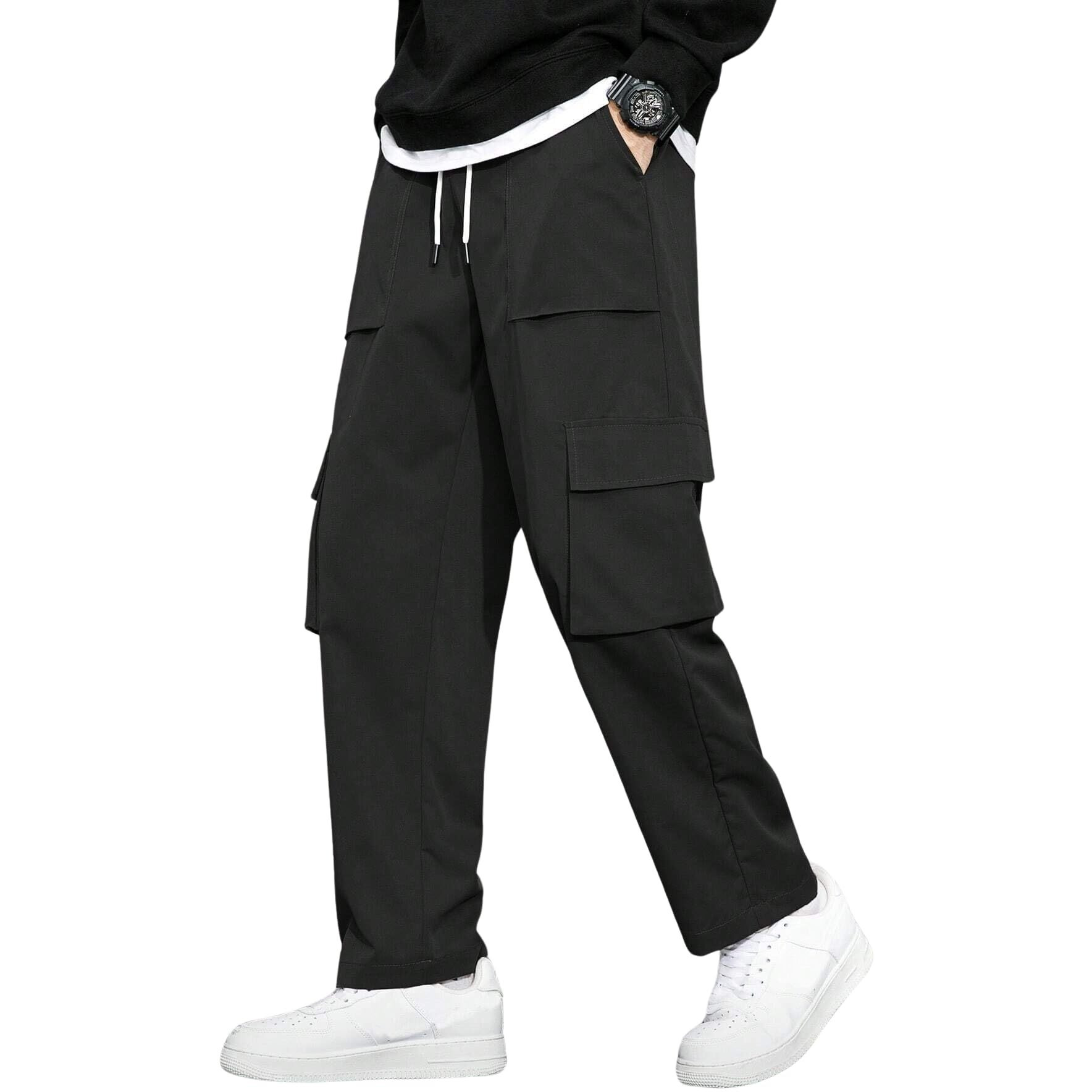 Lymio Cargo Pants For Men|| Cotton Cargo Pants For Men (Cargo-24-Black-4Xl)