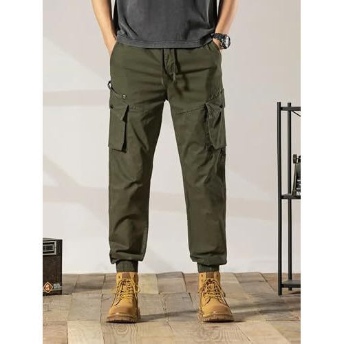 Lymio Cargo Pants For Men|| Cotton Cargo Pants For Men (Cargo-58-Green-3Xl)