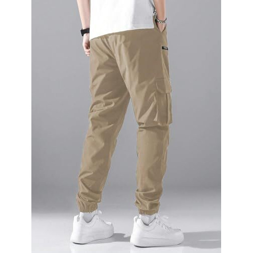 Lymio Men Cargo || Cotton Cargo Pants For Men || Regular Fit High Rise Solid Pants (Cargo-36-Khakhi-3Xl)