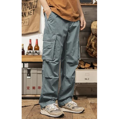 Lymio Men Mid Rise Cotton Cargo Pants (Cargo-115-Grey-3Xl)