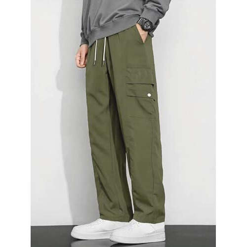 Lymio Men Cargo || Men Cargo Pants Cotton || Casual Cargos Pant (Cargo-21-Olivegreen-3Xl)